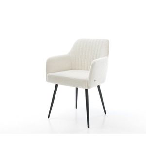 Jedálenská stolička Greg-Flex bouclé mäkký béžová 4-nohá zúžená čierna vyobraziť