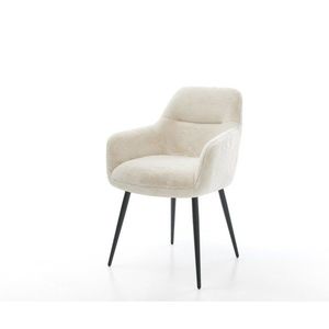 Jedálenská stolička Pejo-Flex plyšový manšester krémovo biela 4-nohá vyobraziť