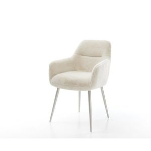 Jedálenská stolička Pejo-Flex plyšový manšester krémovo biela 4-nohá vyobraziť