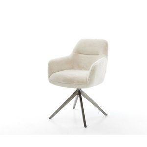 Jedálenská stolička Pejo-Flex plyšový manšester krémovo-biela krížová vyobraziť