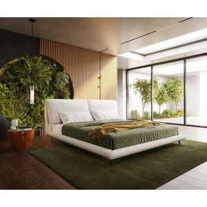 Čalúnená posteľ Cusino 180x200 cm bouclé krémovo biela vyobraziť