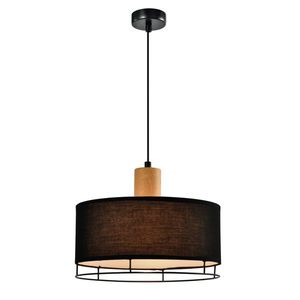 Stropná lampa Ardi čierna s dreveným tienidlom 1x40W E27 čierne vyobraziť