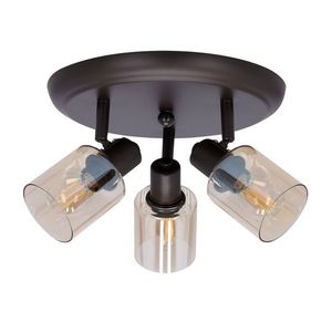 HNEDÁ STROPNÁ LAMPA AGRA 3X40W E14 JANTÁROVÉ TIENIDLO vyobraziť