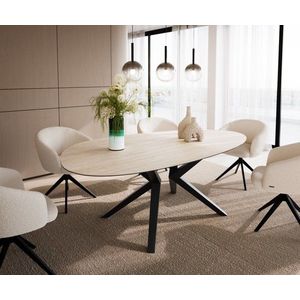 Jedálenský stôl Edge Oval 220x120 Keramický Laminam®Travertino Bianco vyobraziť