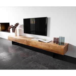 Nízka doska New Live-Edge 240 cm prírodná akácia 4 zásuvky podstavec vyobraziť