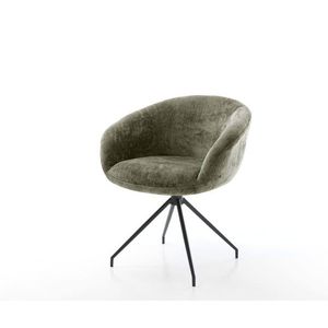 Vinka-Flex jedálenská stolička s podrúčkami šenilová olivová krížová vyobraziť