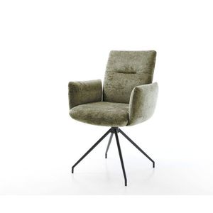 Jedálenská stolička Jova-Flex s podrúčkami šenilová olivová krížová vyobraziť