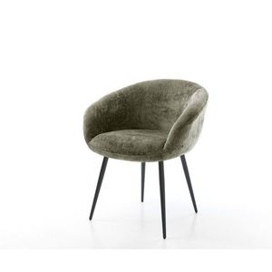 Jedálenská stolička Vinka-Flex s podrúčkami šenilový olivový podstavec vyobraziť