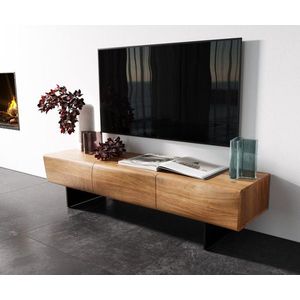 Nízka doska New Live-Edge 145 cm prírodná akácia 3 dvierka podstavec vyobraziť