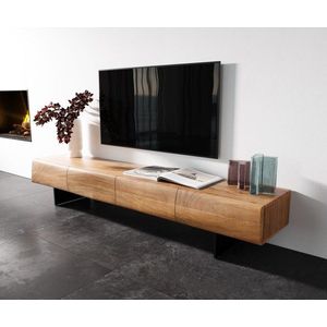 Nízka doska New Live-Edge 200 cm prírodná akácia 4 dvierka základňa vyobraziť