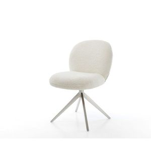 Otočná stolička Nube-Flex Bouclé biela Krížový rám široký Nerezová vyobraziť