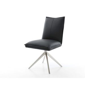 Otočná stolička Lelio-Flex Pravá koža Čierny široký krížový rám vyobraziť