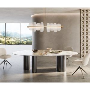 Jedálenský stôl Edge Oval 280x130 keramický Minas Melange biela vyobraziť