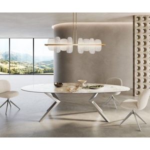 Hrana jedálenského stola oválna 280x130 keramická Minas Melange bielo vyobraziť