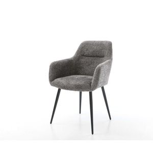 Jedálenská stolička Pejo-Flex bouclé sivá podnož zúžená čierna vyobraziť