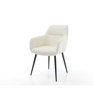 Jedálenská stolička Pejo-Flex bouclé biela podnož zúžená čierna vyobraziť