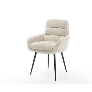 Abelia-Flex jedálenská stolička s podrúčkami manšestrová béžová podnož vyobraziť