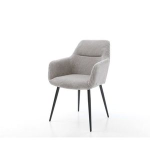 Jedálenská stolička Pejo-Flex manšestrová strieborno-sivá podnož vyobraziť