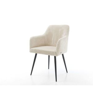 Jedálenská stolička Greg-Flex manšestrová béžová podnož zúžená čierna vyobraziť