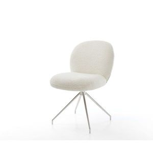 Nube-Flex bouclé jedálenská stolička biela krížová podnož zúžená vyobraziť