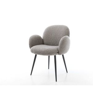 Nube-Flex jedálenská stolička bouclé strieborno-sivá podstava zúžené vyobraziť