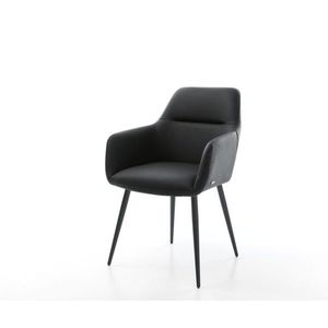 Jedálenská stolička Pejo-Flex čierna z pravej kože so zúženou vyobraziť