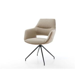 Jedálenská stolička Yago-Flex s podrúčkami mix materiálov béžová vyobraziť