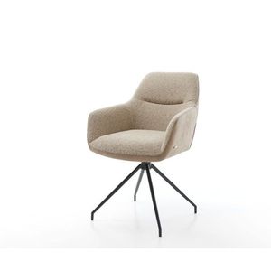 Jedálenská stolička Pejo-Flex mix materiálov béžová krížová podnož vyobraziť