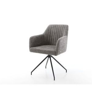 Jedálenská stolička Greg-Flex bouclé sivá krížová podnož zúžená čierna vyobraziť