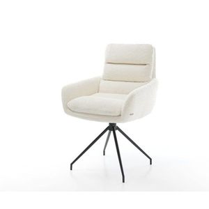 Jedálenská stolička Abelia-Flex s podrúčkami z buklé biela krížová vyobraziť