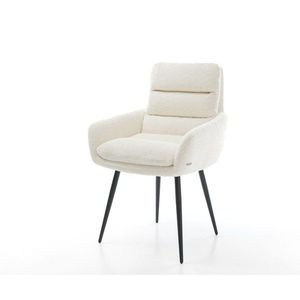 Abelia-Flex jedálenská stolička s podrúčkami z buklé biela podnož vyobraziť