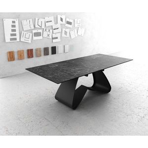 Jedálenský stôl Edge 180-220x100 keramický Laminam®Nero Greco vyobraziť