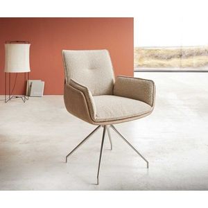 Jedálenská stolička Nela-Flex béžová s krížovou podstavou, zaoblená vyobraziť