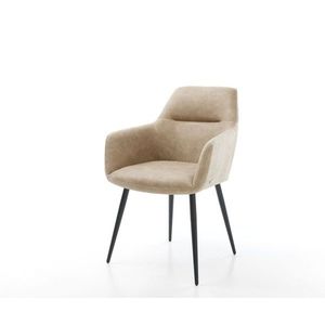 Jedálenská stolička Pejo-Flex béžová vintage kužeľovitá podnož čierna vyobraziť