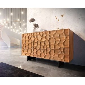 Komoda Solu 145 cm prírodná akácia 2 dvierka 3 zásuvky 3D vyobraziť