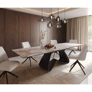 Jedálenský stôl Edge 200-300x100 keramický minas melange bielo-béžový vyobraziť