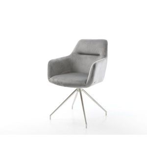 Otočná stolička Pejo-Flex sivý zamat krížová základňa zúžená vyobraziť