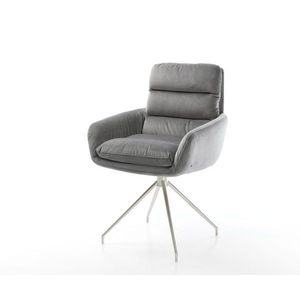 Otočná stolička Abelia-Flex s podrúčkami zamatovo sivá krížová vyobraziť