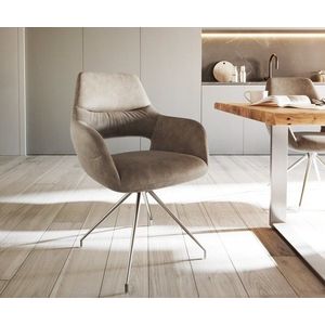 Jedálenská stolička Yago-Flex s krížovou základňou zúžená z nerezovej vyobraziť