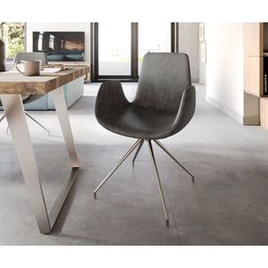 Jedálenská stolička Ilia-Flex s krížovou základňou zúžená z nerezovej vyobraziť