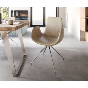 Jedálenská stolička Ilia-Flex s krížovou základňou zúžená z nerezovej vyobraziť