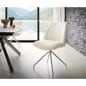 Otočná stolička Elso-Flex krížová základňa zúžená nerezová oceľ bouclé vyobraziť