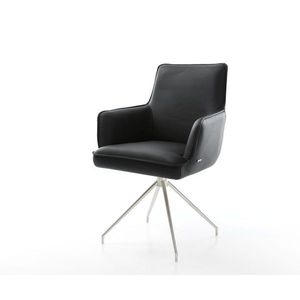 Heira-Flex otočné kreslo s podrúčkami krížová podnož zúžená nerezová vyobraziť