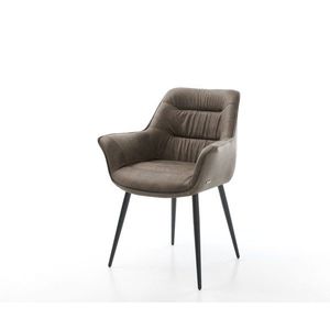 Jedálenská stolička Kaira-Flex taupe vintage kužeľovitá podnož čierna vyobraziť