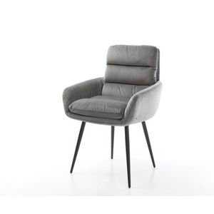 Jedálenská stolička Abelia-Flex s podrúčkami zamatovo sivá zúžená vyobraziť