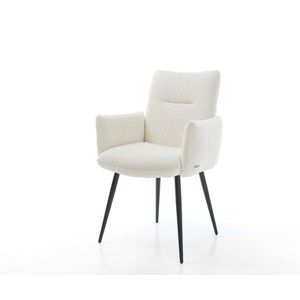 Podnož jedálenskej stoličky Jova-Flex zúžená kovová čierna bouclé vyobraziť