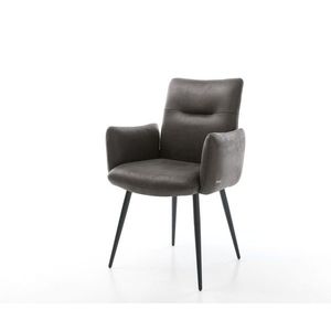 Podnož jedálenskej stoličky Jova-Flex zúžená kovová čierna mikrovlákno vyobraziť