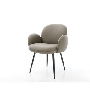 Podnož jedálenskej stoličky Nube-Flex zúžená kovová čierna pravá koža vyobraziť