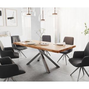 Jedálenský stôl Edge 200x100 XL akácia prírodná krížová podnož vyobraziť