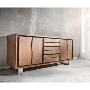 Komoda Live Edge 172 cm akáciová hnedá 3 zásuvky 4 dvierka vyobraziť